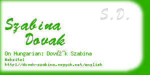 szabina dovak business card